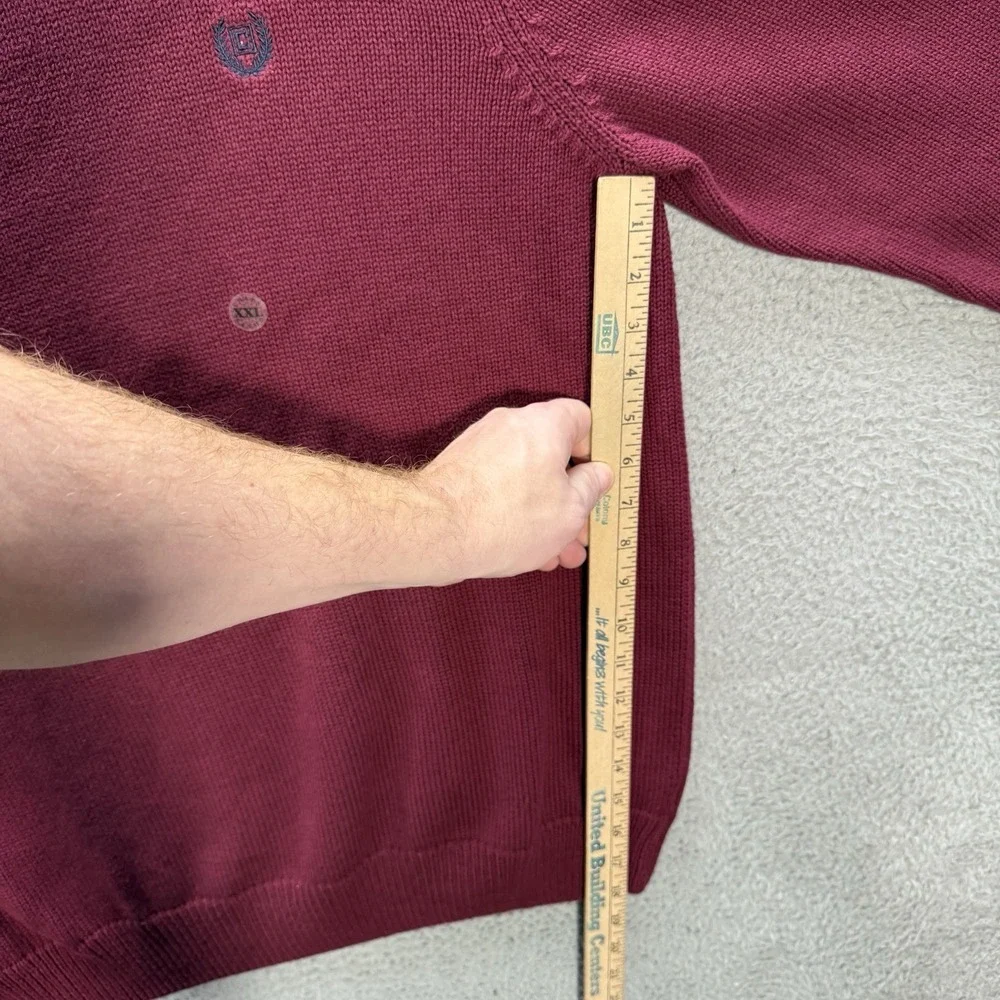 Chaps Sweater Adult 2XL XXL Burgundy Knit Crewneck Pullover‎ Preppy Mens NEW
